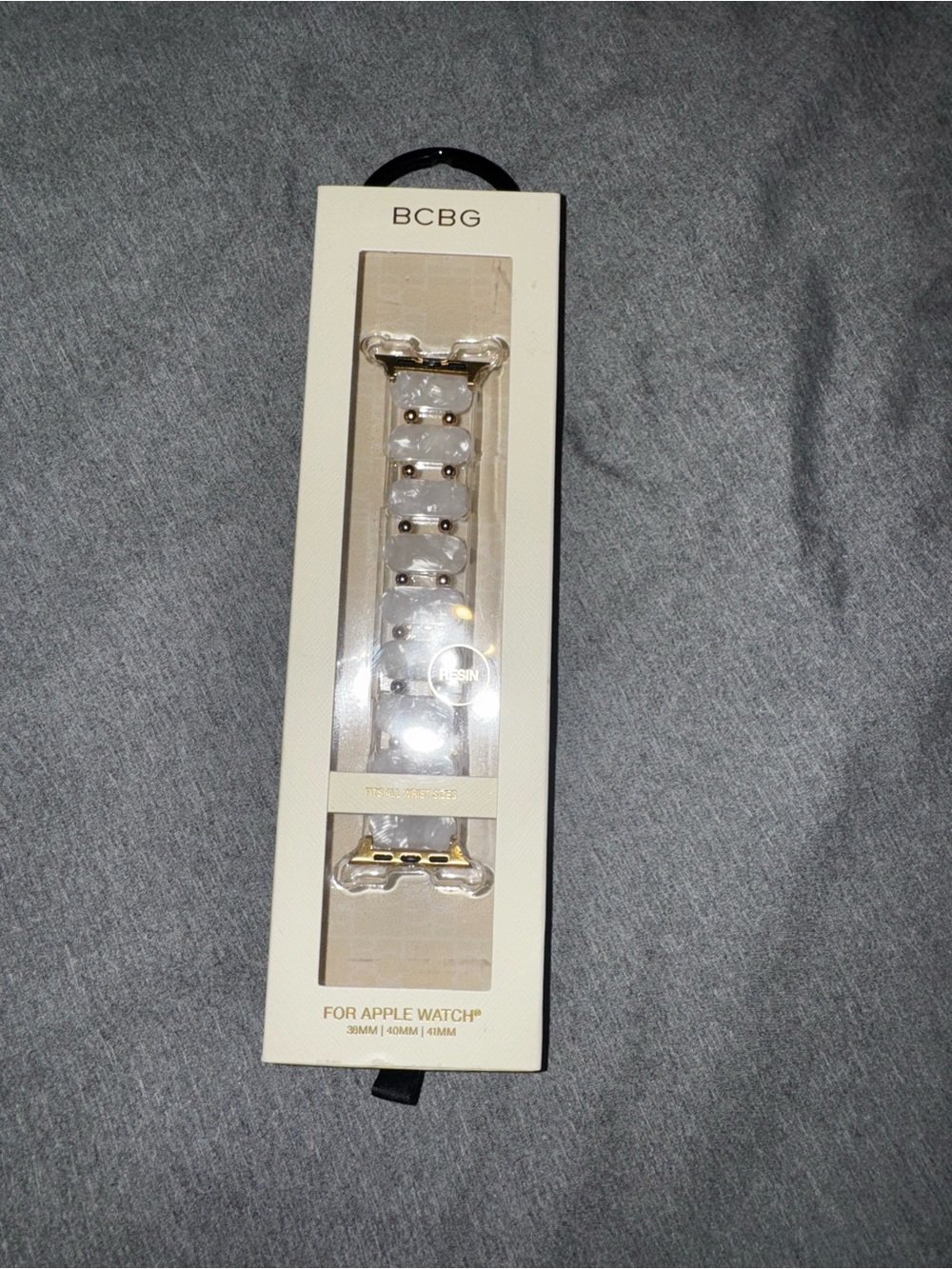 BCBG White and Gold Tone Watch Band for Apple Watch